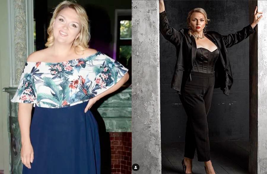 Надежда Ангарская до и после похудения