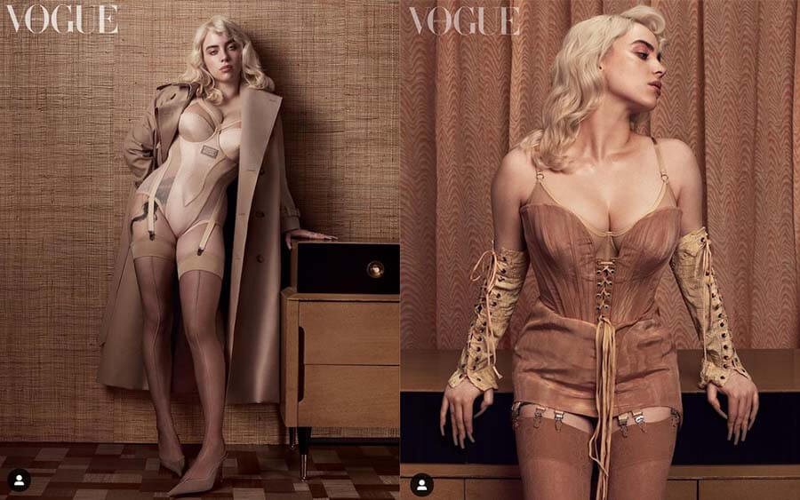 Билли Айлиш размер груди в журнале Vogue