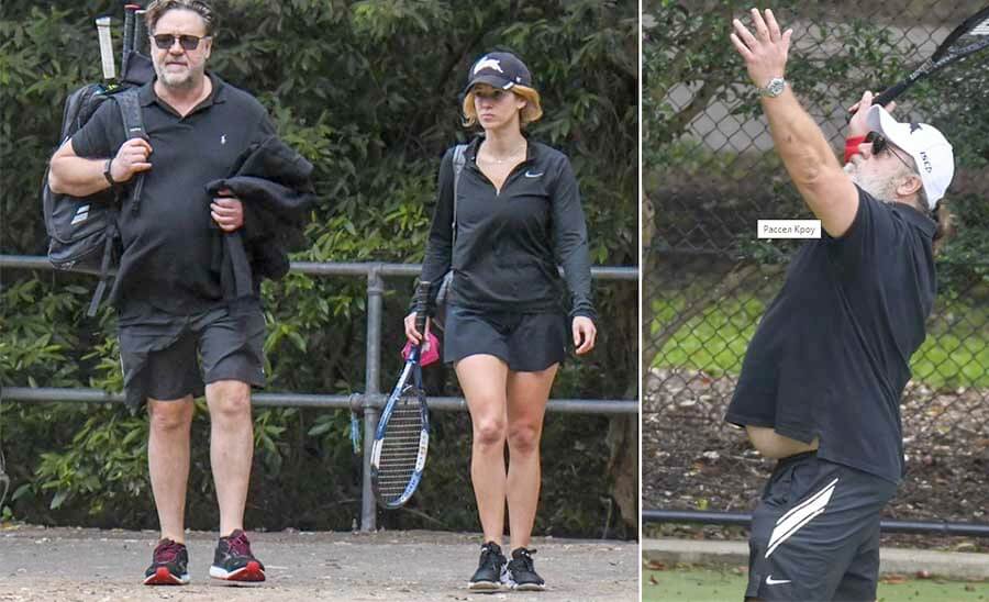 Рассел Кроу с девушкой