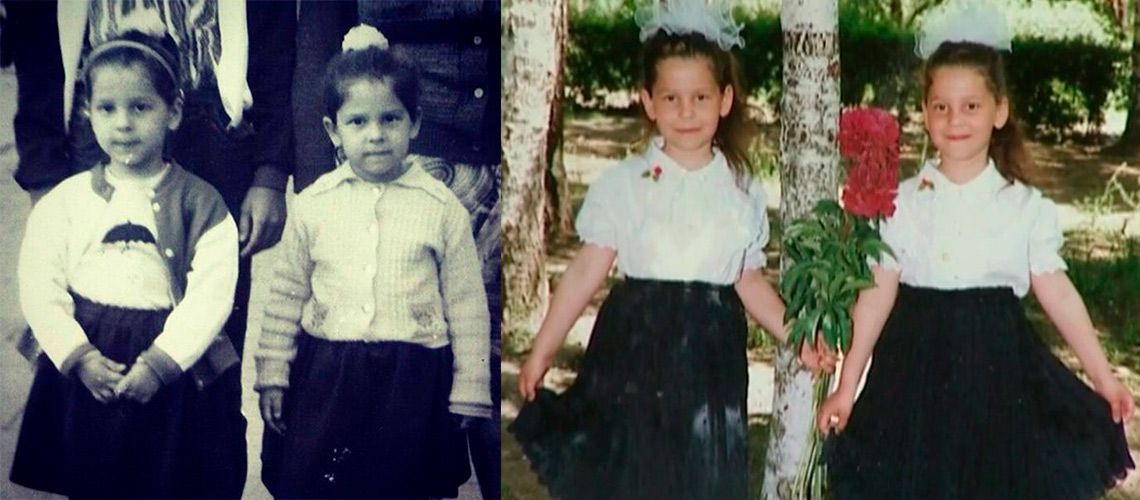 Сестры Колесниченко в детстве